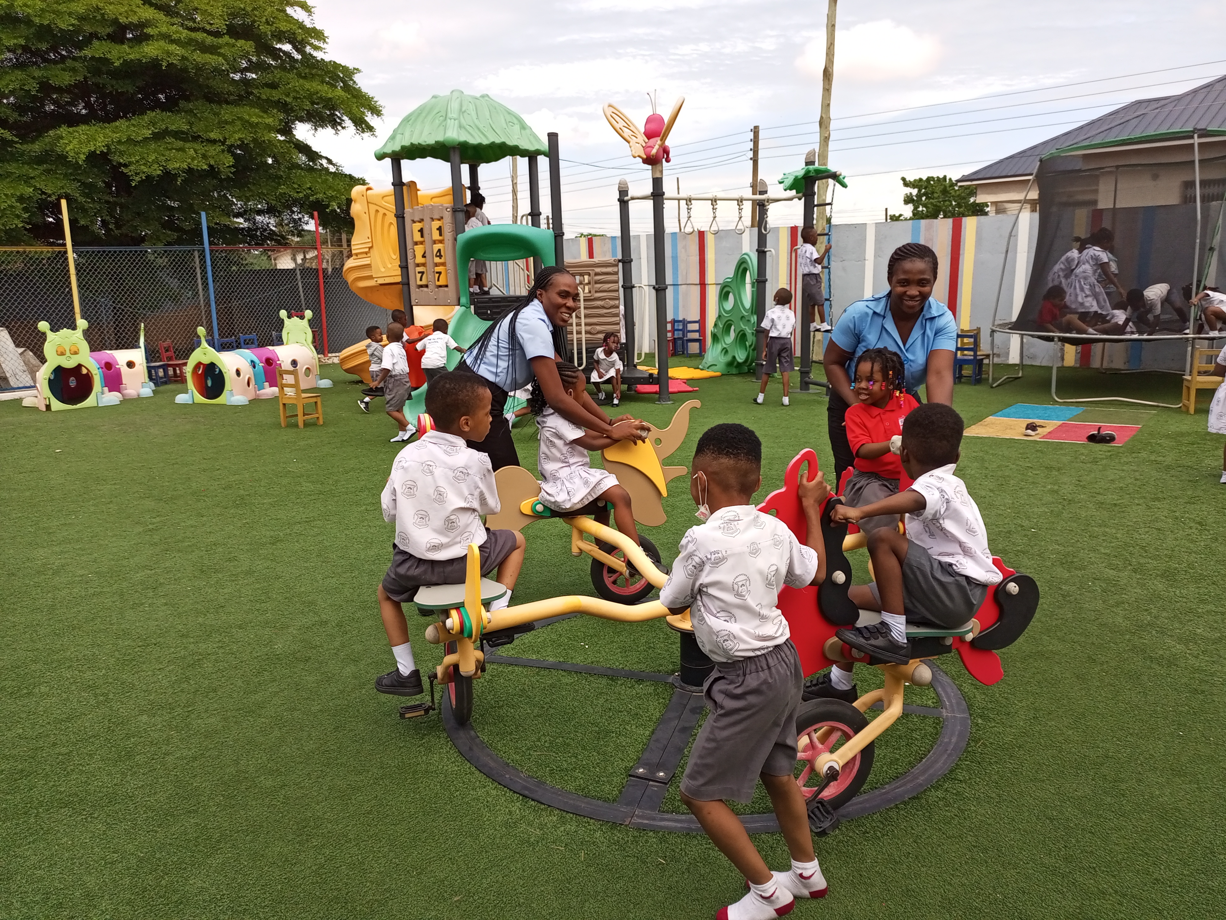 Students competing on Sports Day